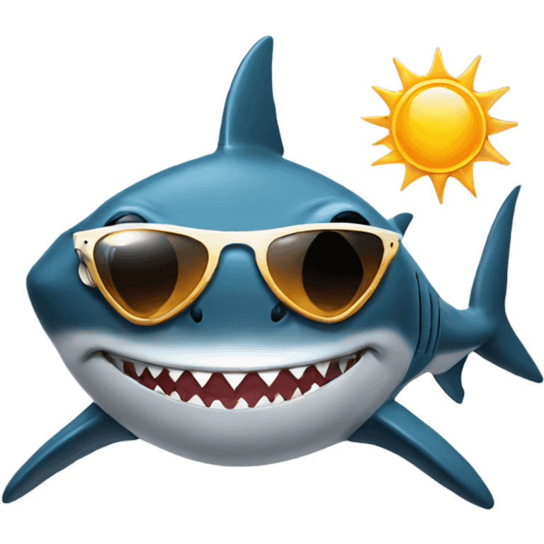 Shark with sun glasses emoji