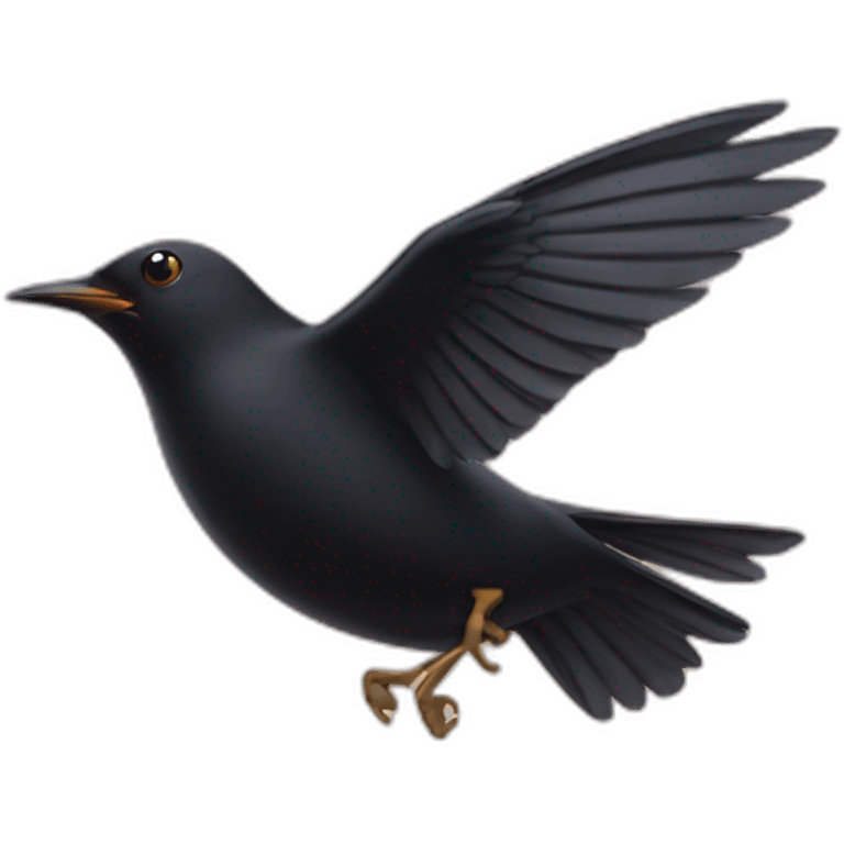 flying up to sky blackbird emoji