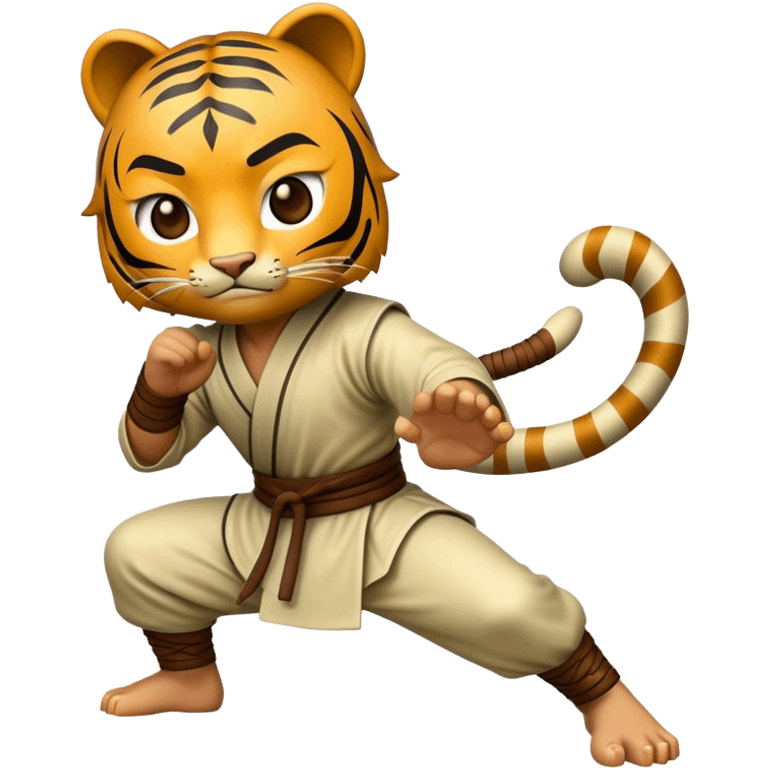 Cinematic Realistic Crouching Tiger, Hidden Dragon Pop Culture Emoji, showcasing a mystical portrayal of ancient martial arts rendered with dynamic textures and epic lighting. emoji