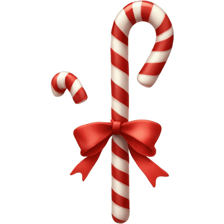 Candy cane with red ribbon  emoji