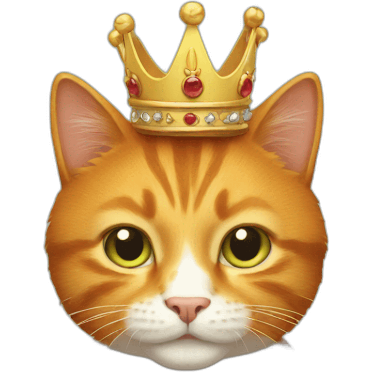 ginger cat with crown emoji