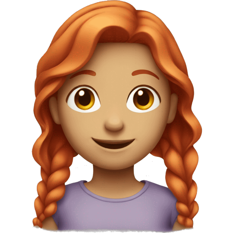 smiling girl with red hair emoji