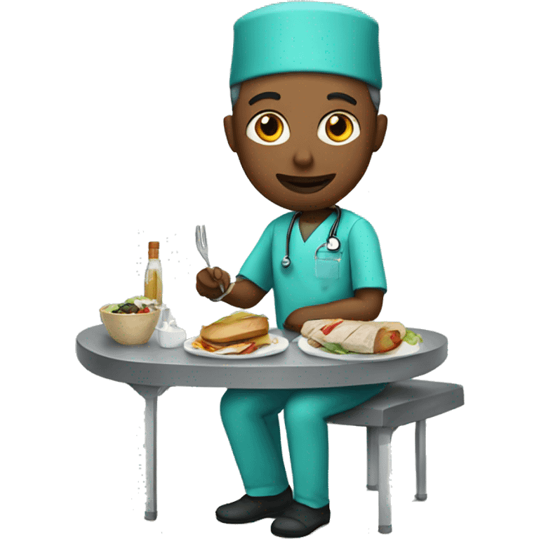 a surgeon having lunch emoji