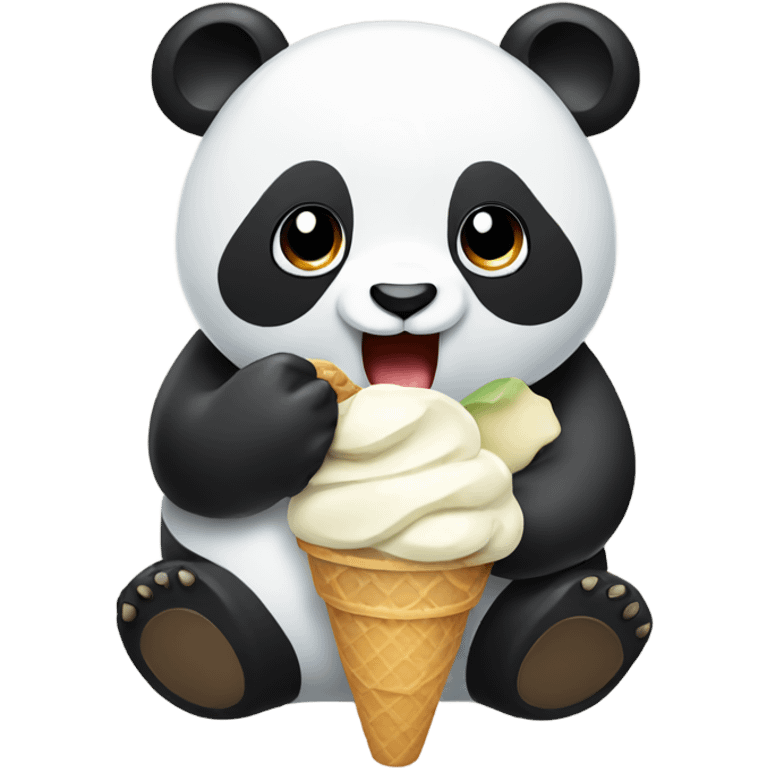 Panda eating ice cream emoji