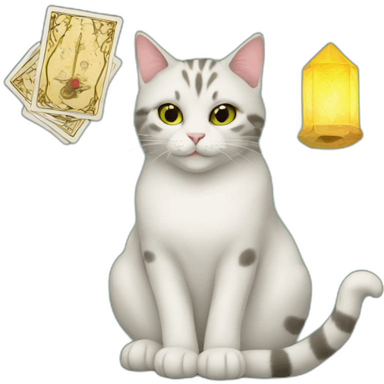 cat and tarot cards emoji