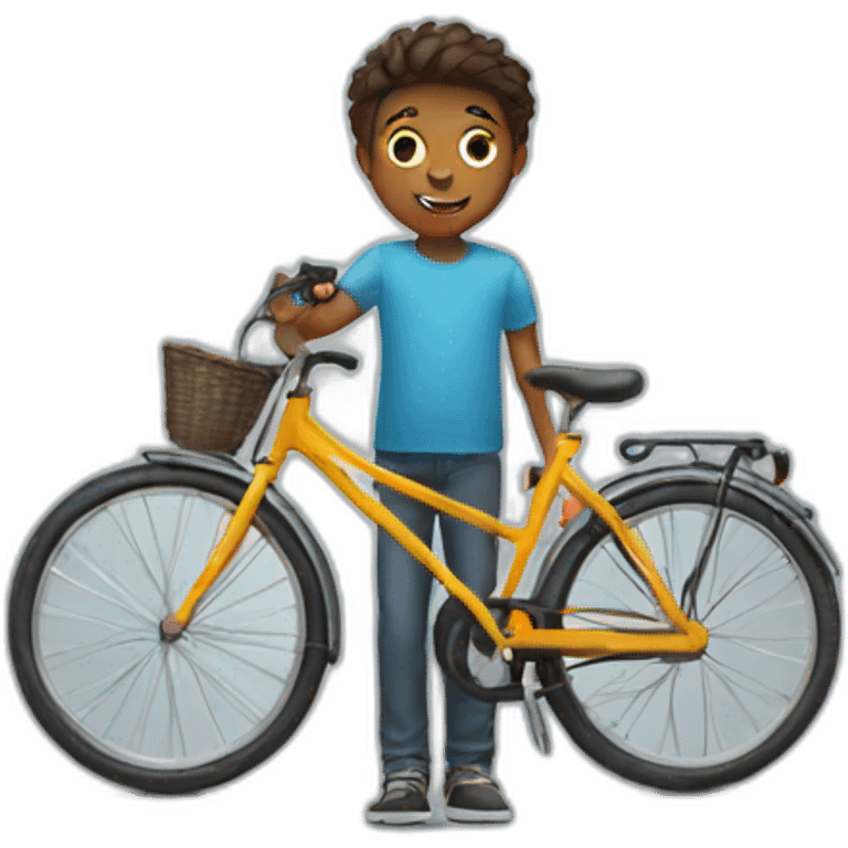 a boy with a bicycle emoji