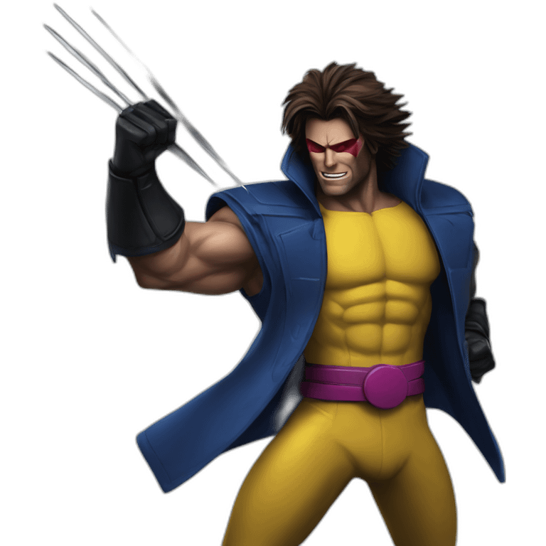 Gambit fighting Wolverine emoji