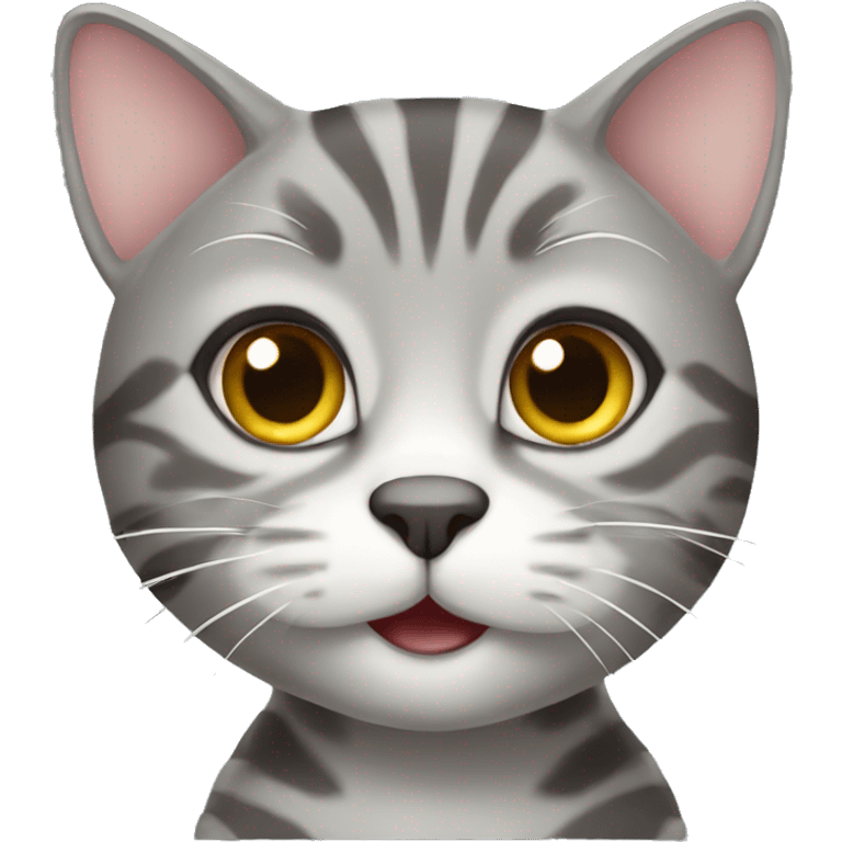 Cute grey tabby cat emoji