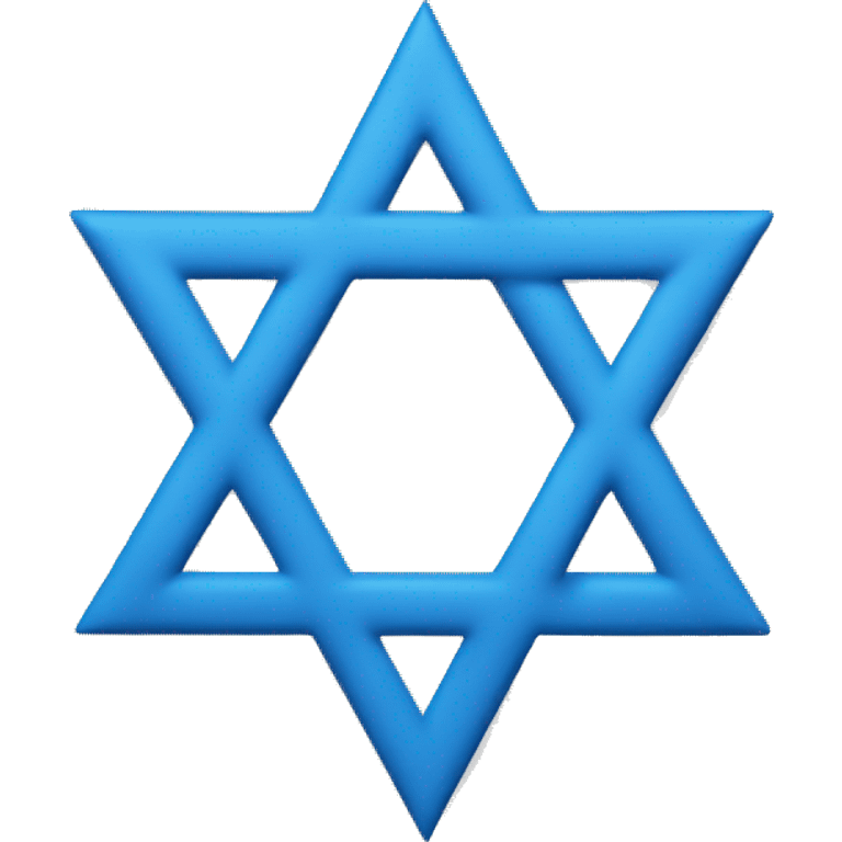 simple, flat, two-dimensional, monochrome, no texture, blue star of david emoji