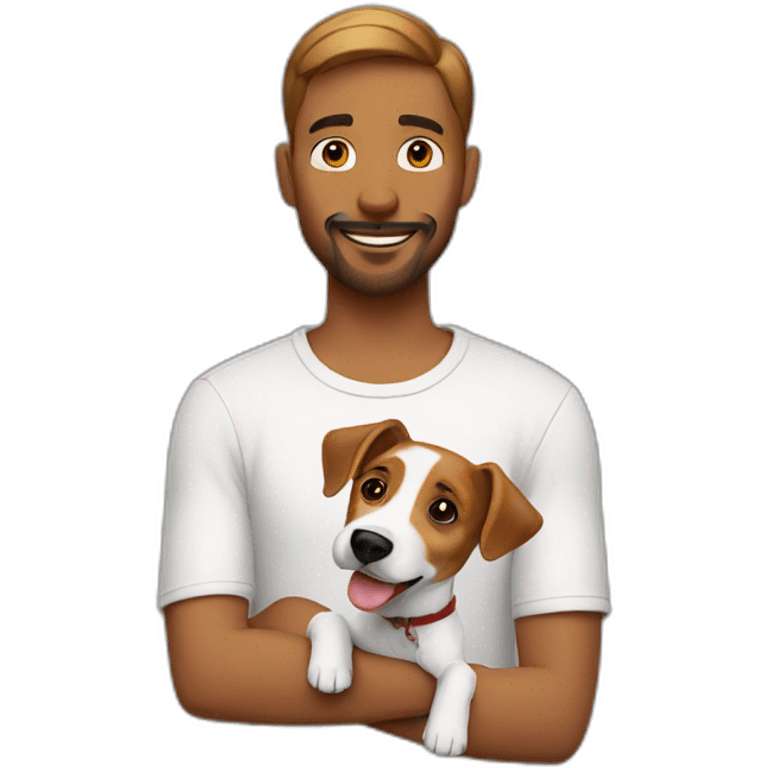 Man with jack russell terrier dog emoji