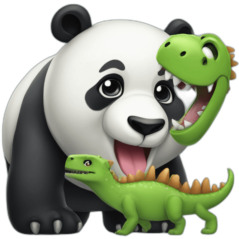 A panda bear mixed with a dino emoji