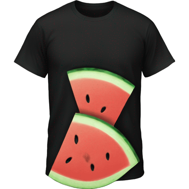 Black Tshirt with an image of a slice of watermelon on it emoji