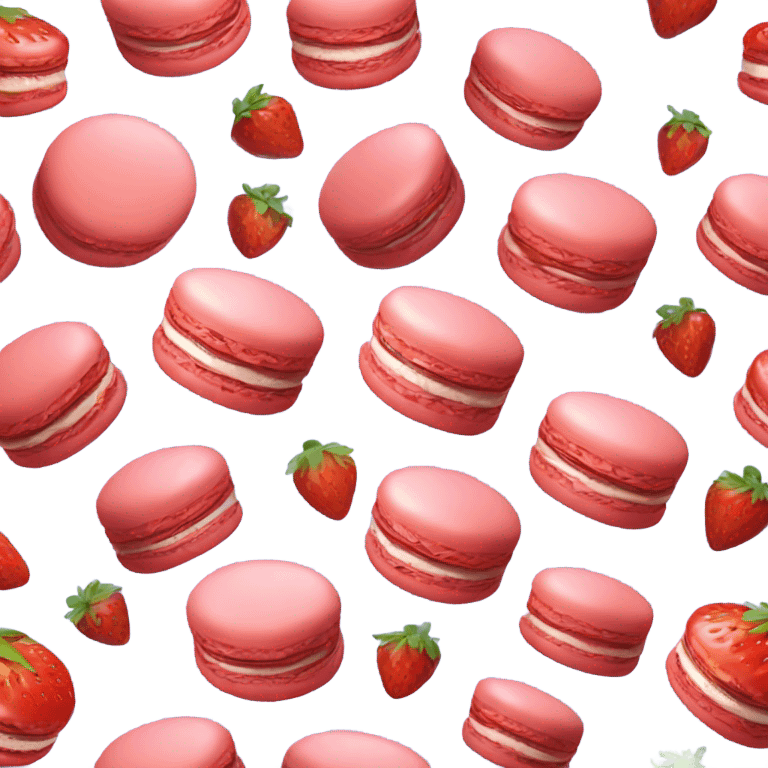 Strawberry macaron emoji