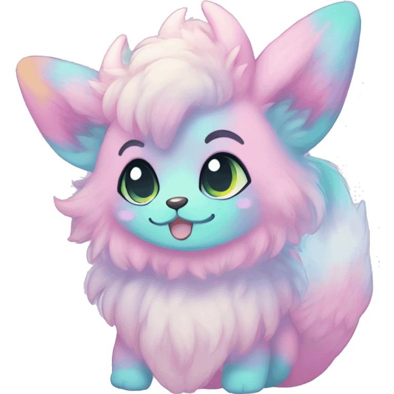 Kawaii colorful pastel ethereal anthro fursona Fakemon emoji