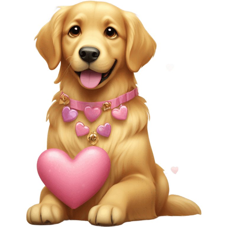 Golden retriever valentine emoji