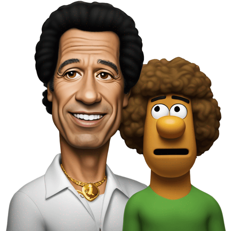 Photo realistic Muammar Gaddafi with cartoon Brian Griffin from Family Guy and Scooby Doo emoji