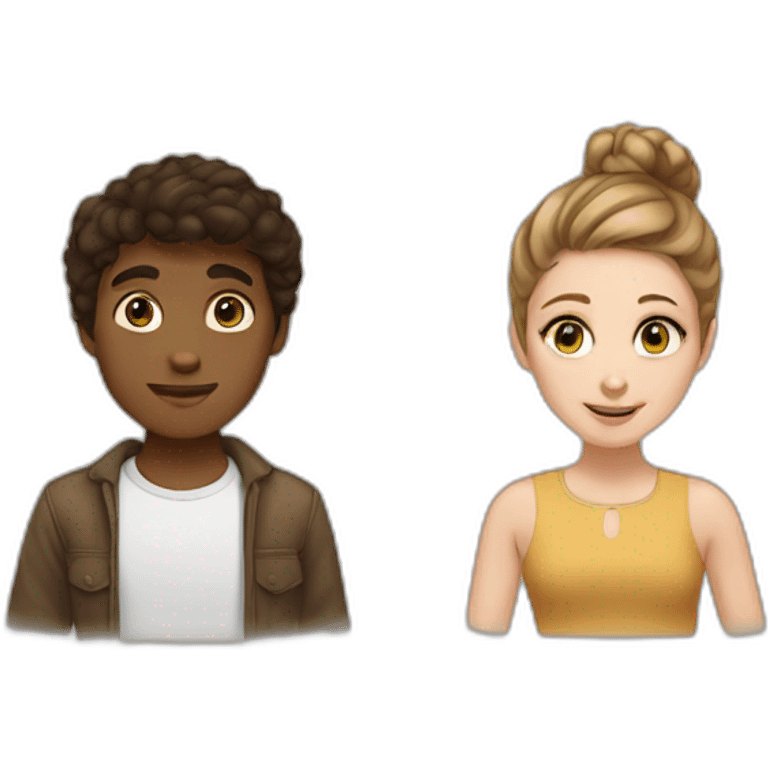 brown boy and white girl brown hair emoji