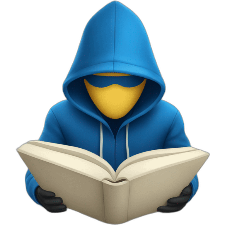 blue Hacker reading a book emoji