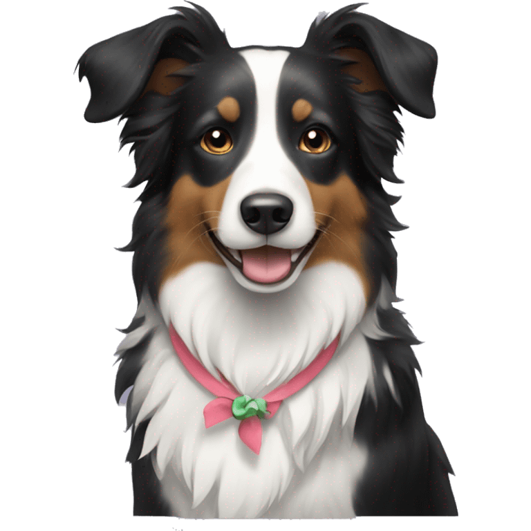 Bordercollie with bow emoji