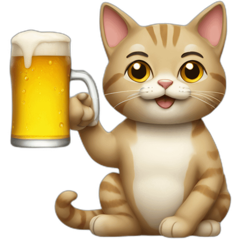 cat with a beer emoji