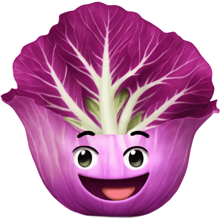 pink cabbage smiling emoji