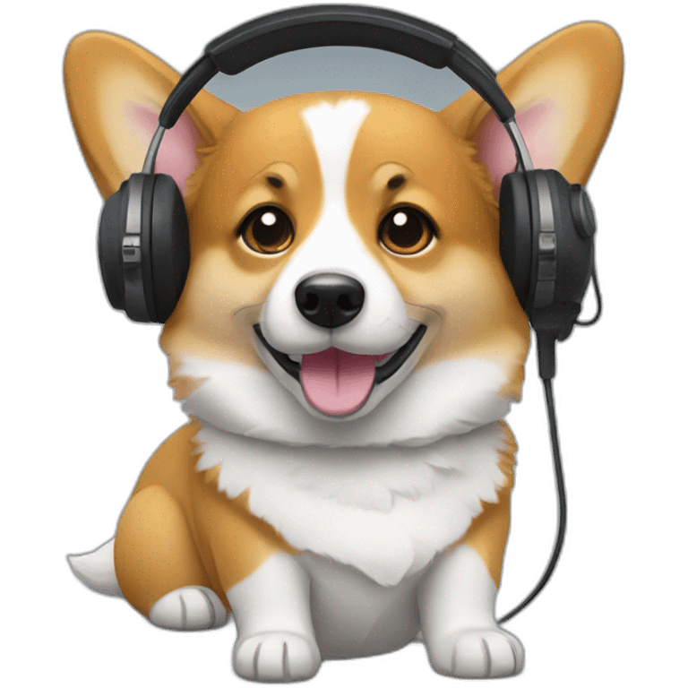 corgi with a headset emoji