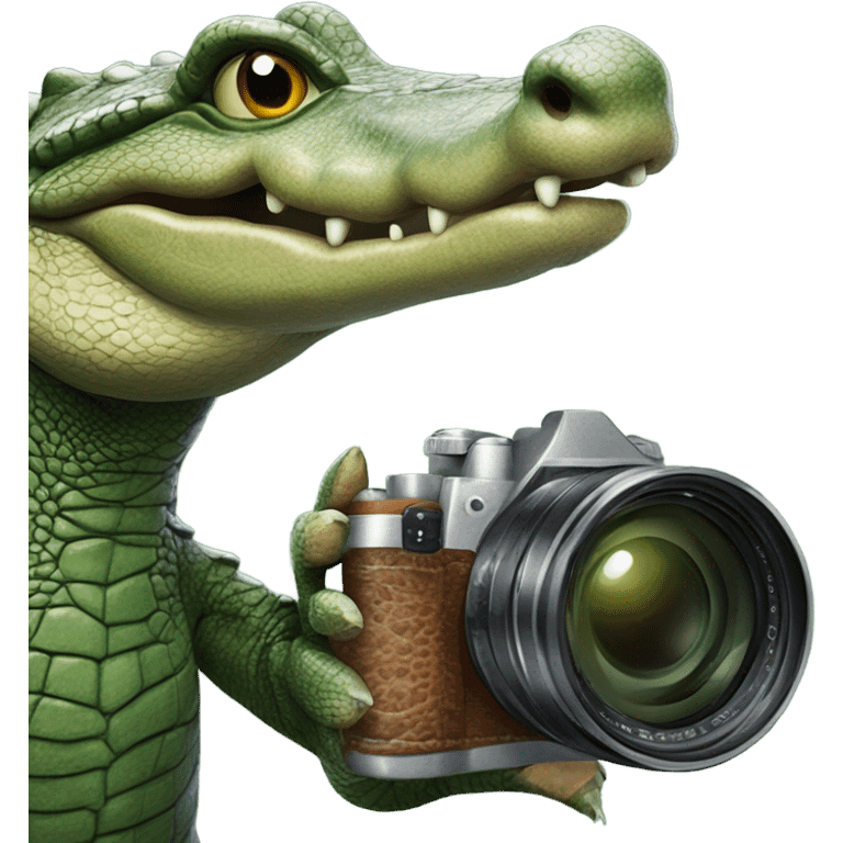 Alligator taking photos emoji