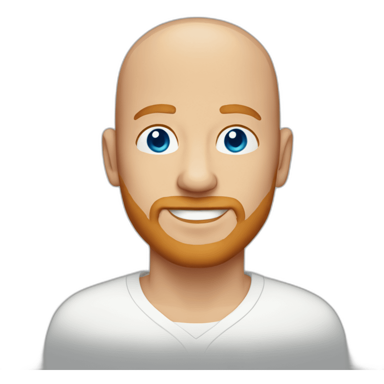 bald guy, ginger goatee, blue eyes, 50-years-old emoji