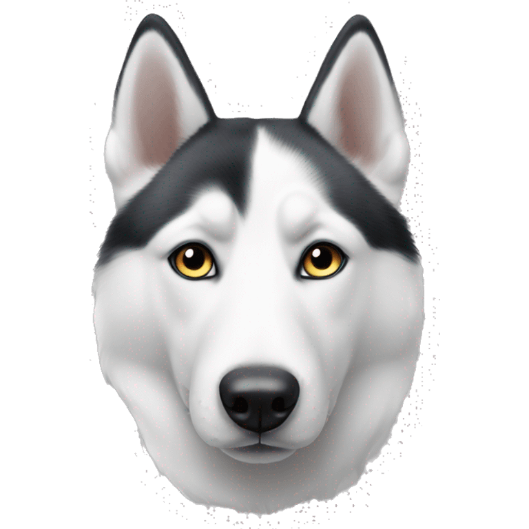 Black and white husky with heterochromia eyes emoji