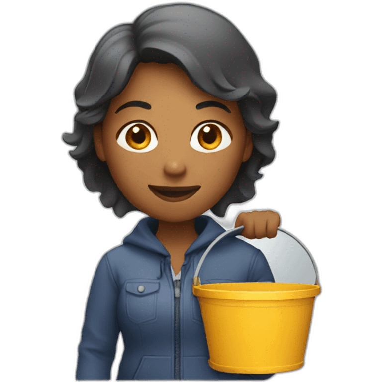 woman with bucket emoji