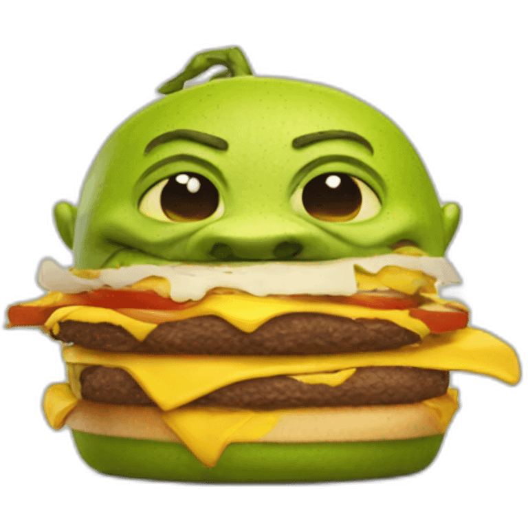 shrek eating burger emoji