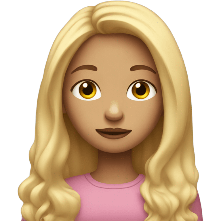 Long blonde hair girl sleepy emoji