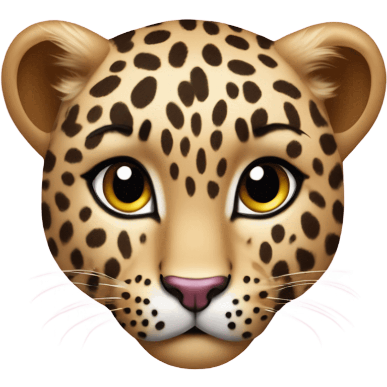 🐆this leopard with a pink coquette now on the head emoji