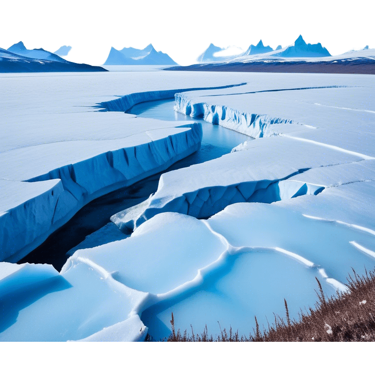 Cinematic Realistic Tundra with Glaciers Emoji in a wooden frame, Vast and frozen, with endless expanses of snow-covered ground interrupted by massive glaciers creeping across the landscape. Jagged ice formations rise in the distance, their icy blue tones contrasting with the pale, frosty sky above. Sparse grasses and hardy shrubs cling to the frozen earth, fighting against the relentless cold. The light reflects off the snow and glaciers, casting a soft glow across the desolate yet majestic terrain. Soft glowing outline, capturing the essence of a serene, stark wilderness where glaciers dominate and life endures in the harshest conditions. emoji