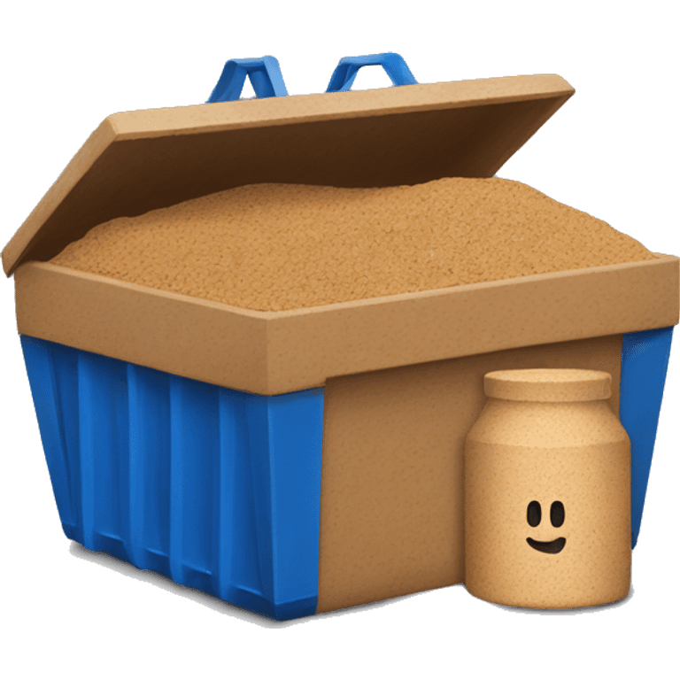 blue container with cork emoji