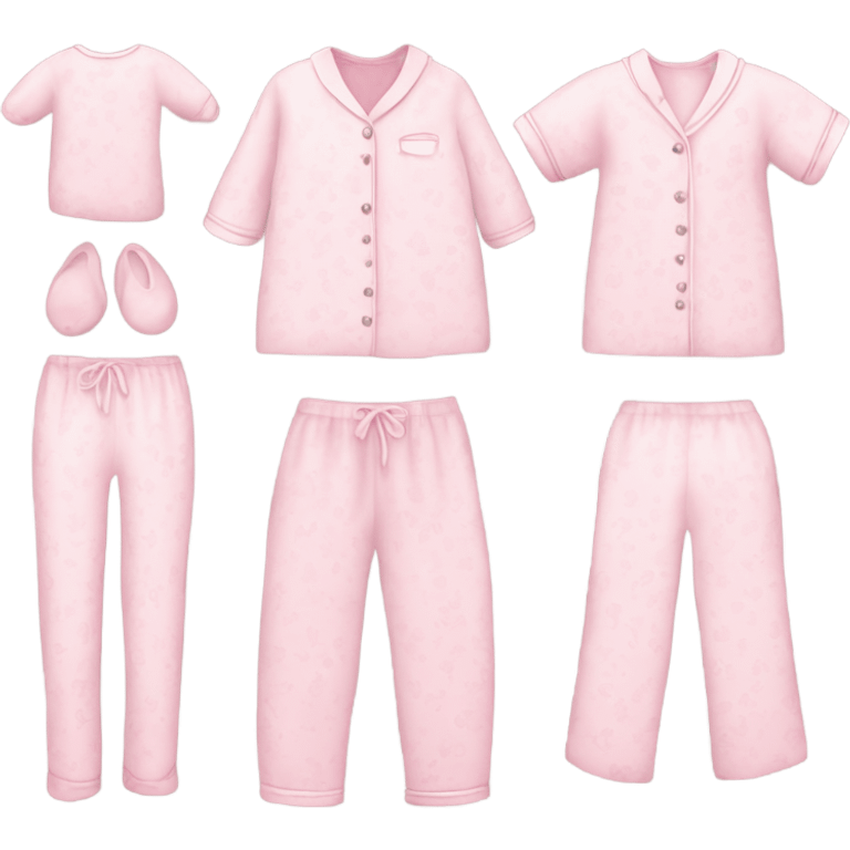 pajamas cute with colour of soft sweet pink and white emoji