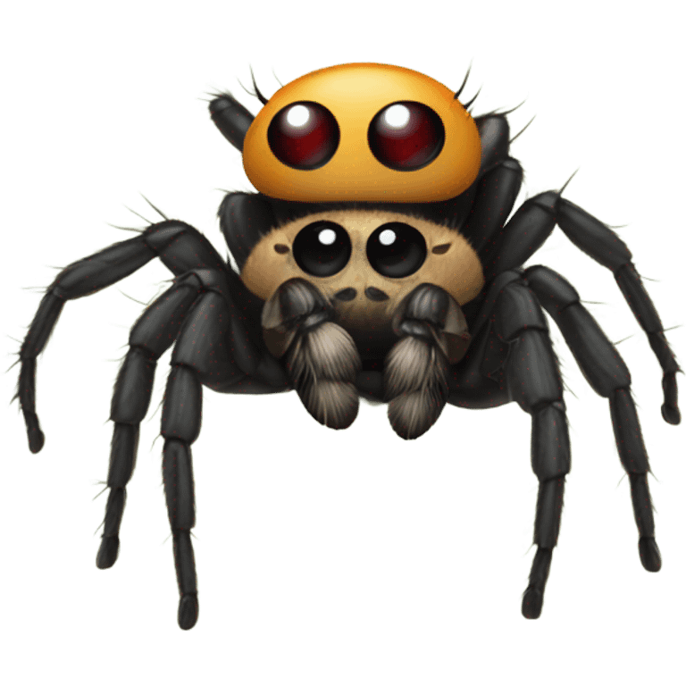 Jumping spider and fly emoji