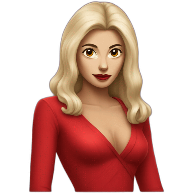 gibbon femme fatale in red dress emoji