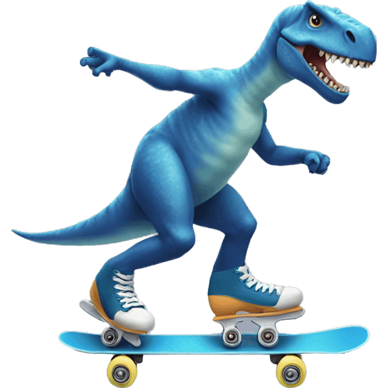 a skating dinoasur emoji