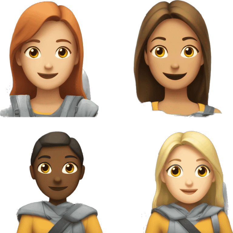 Eva and Lina in bus emoji