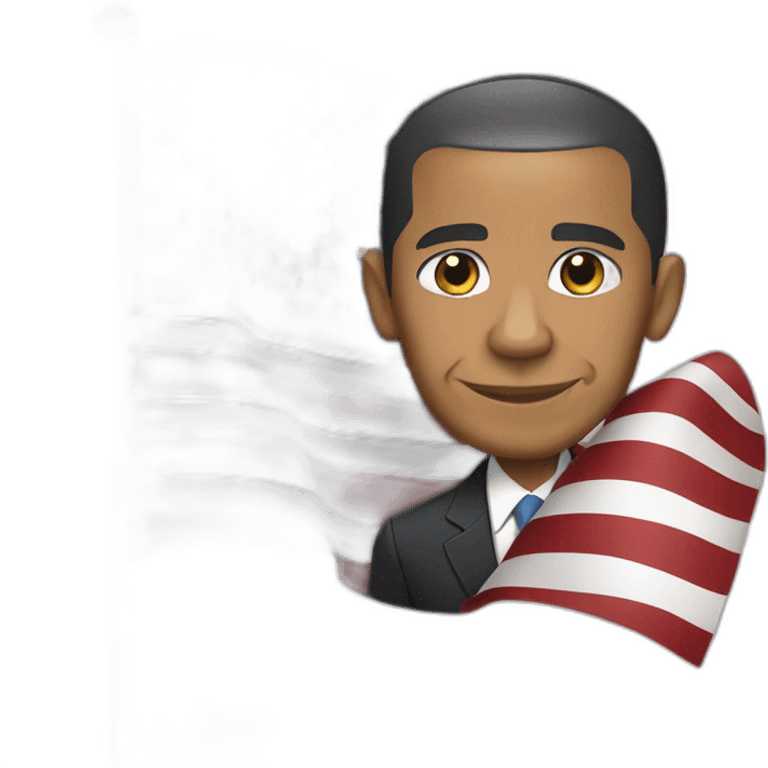 BARACK OBAMA TAKING AN American flag emoji