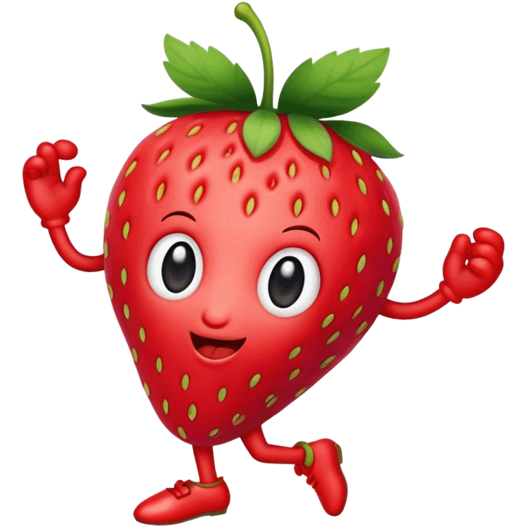 dancing strawberry  emoji