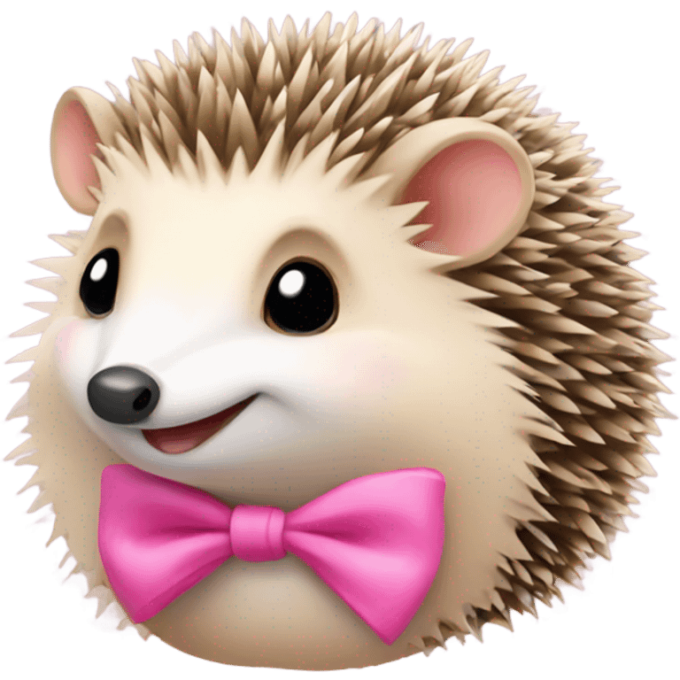 hedgehog with a pink bow emoji