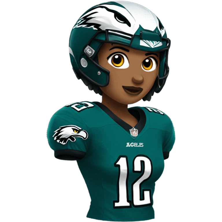 Abby wearing eagles jersey emoji