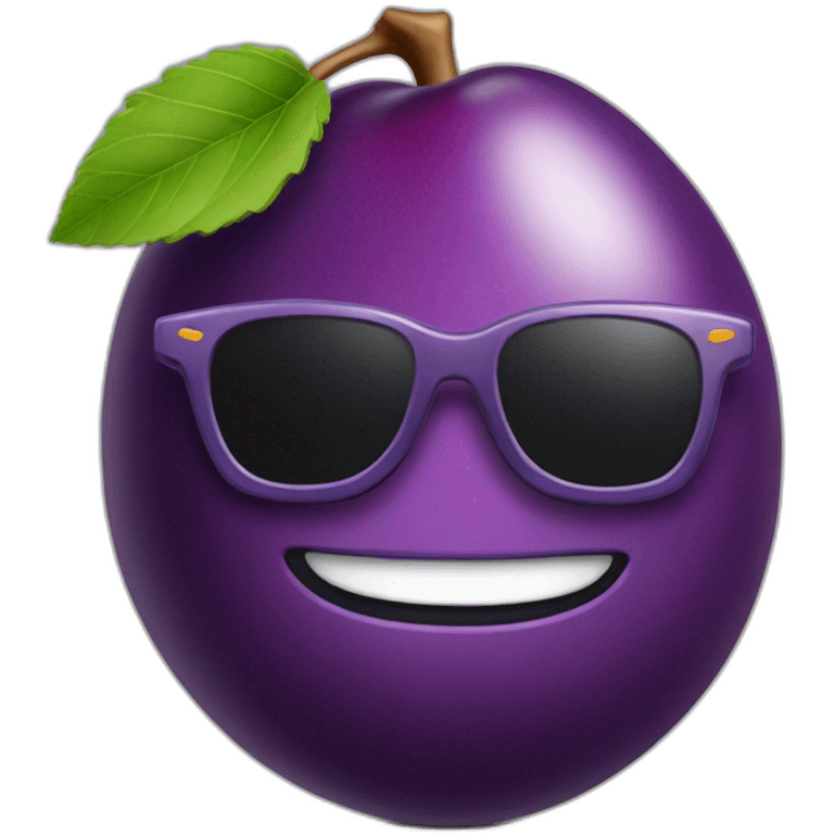 Plum with sunglasses emoji