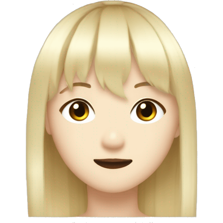 IVE kpop idol with blonde long hair with bangs emoji