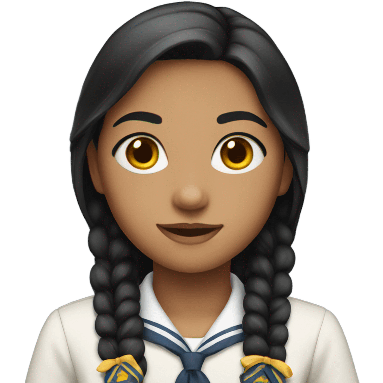 Black hair girl with school uniform  emoji