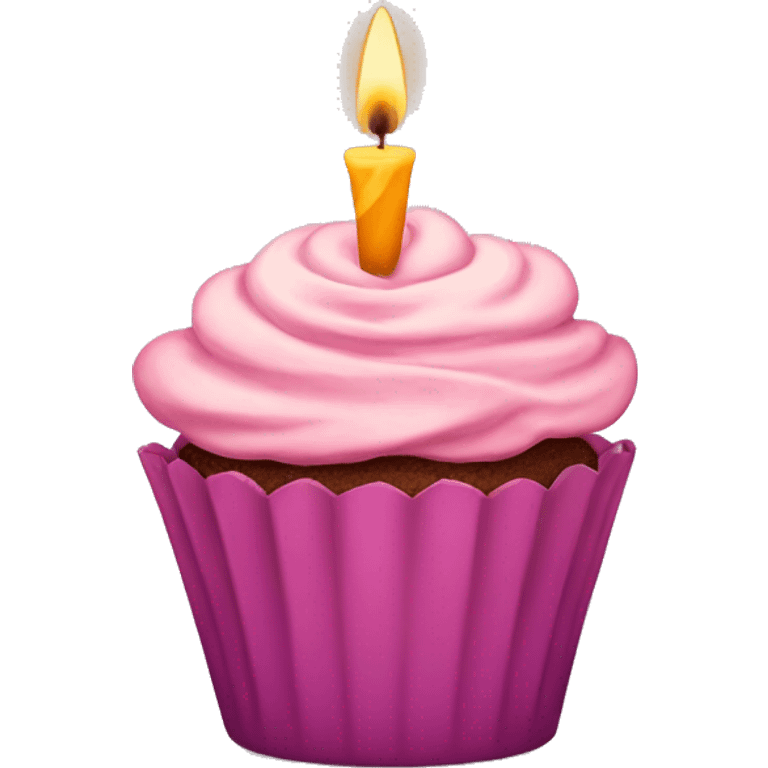 Cupcake with a candle 20 birthday emoji