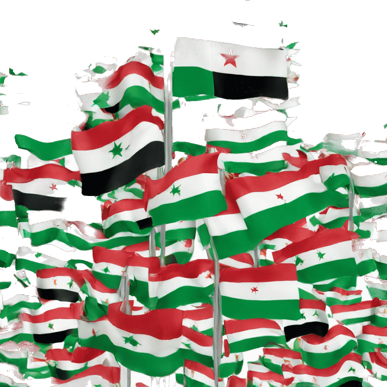 One flag includes the flags of Jordan, Palestine, Syria and Lebanon  emoji