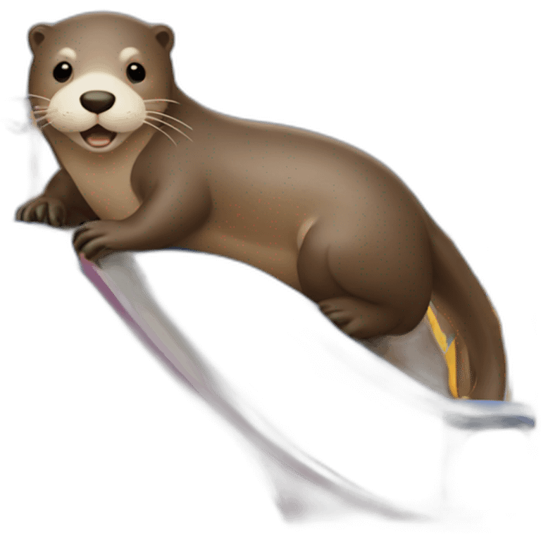 otter going down the playground slide emoji